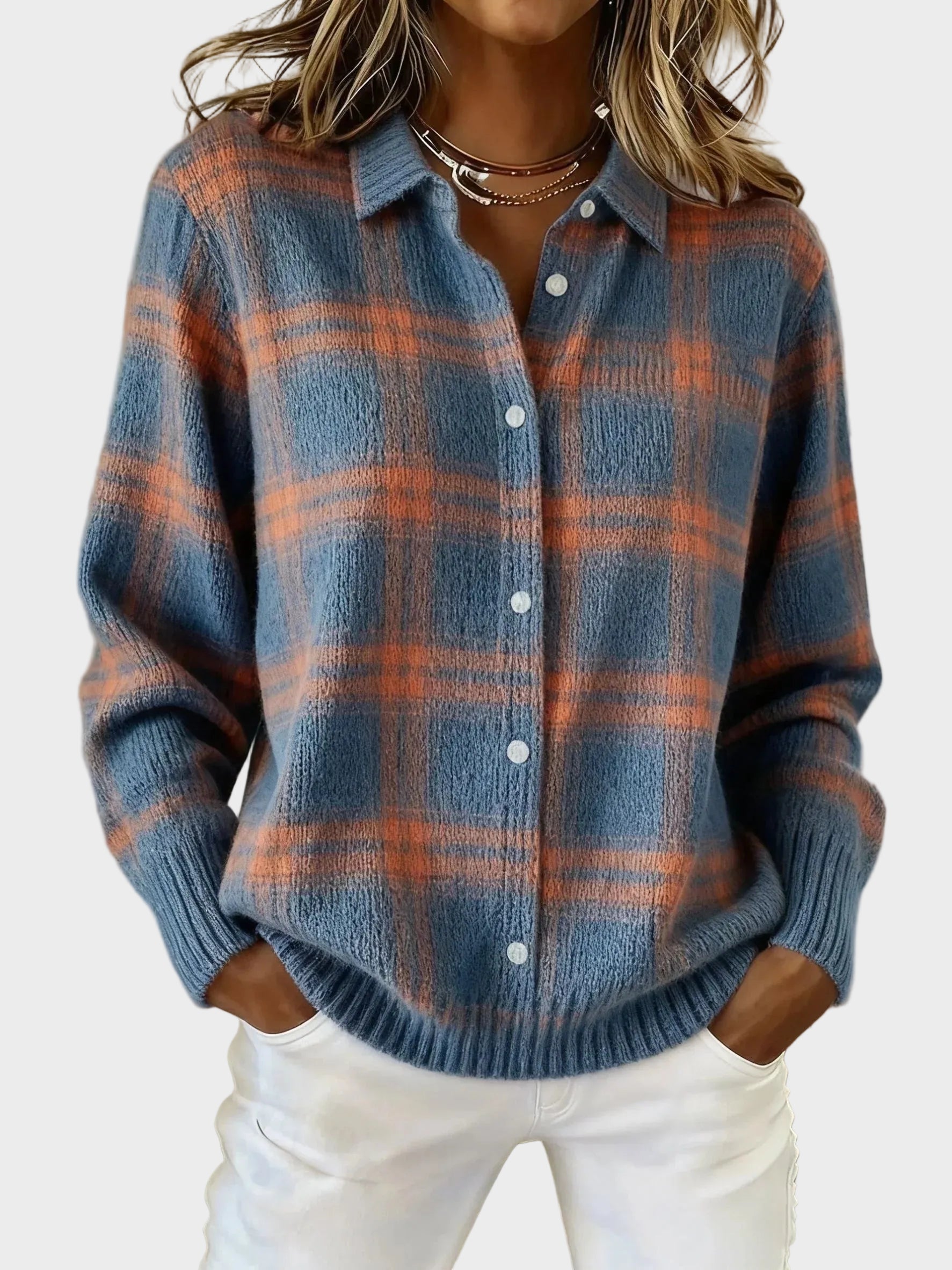 Valeria | Casual Contrast Retro Καρό Πουλόβερ