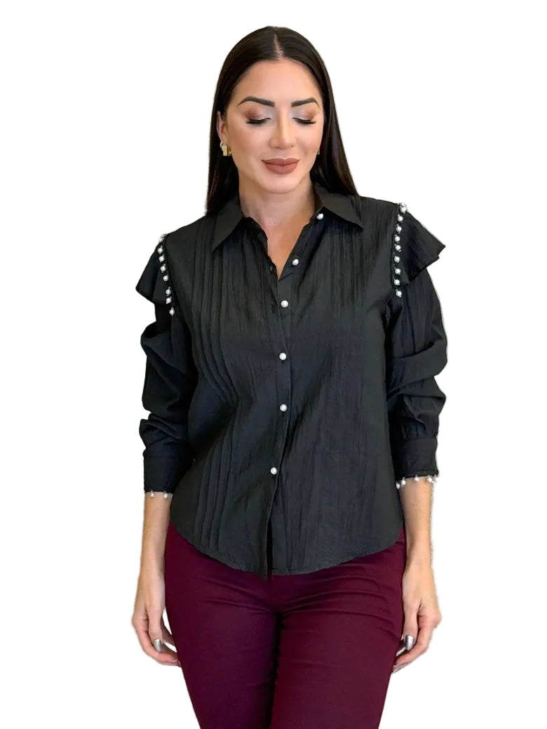 Pocali - Πουκάμισο από Κρεπ Ύφασμα με Πέρλες (Pearly Crepe Shirt)