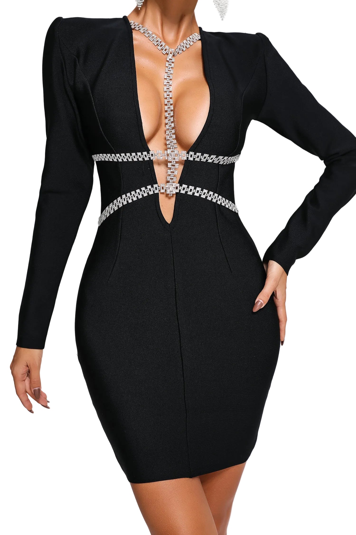 Hazel - Μίνι Bandage Φόρεμα με Στρας (Diamante Mini Bandage Dress)