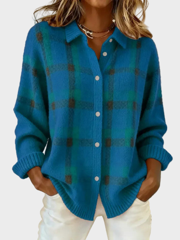 Valeria | Casual Contrast Retro Καρό Πουλόβερ