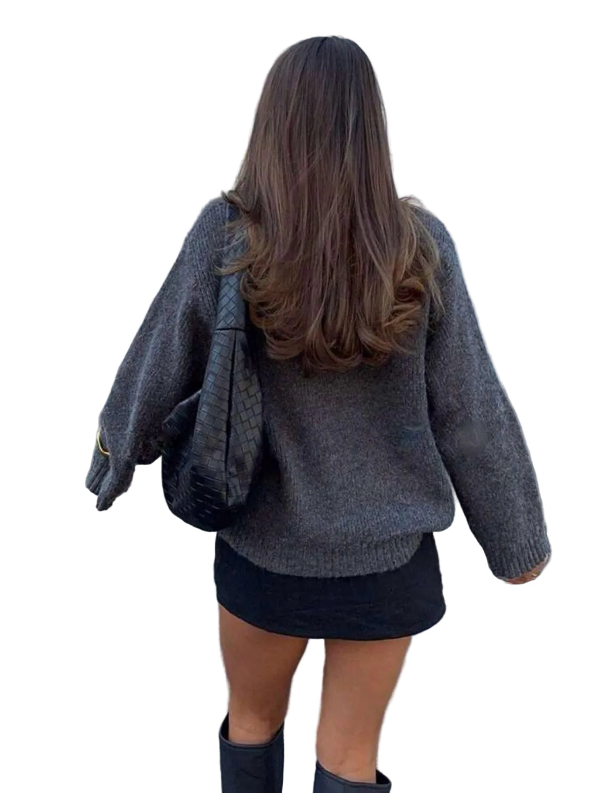 Alexa | Γκρι Άνετο Πλεκτό με Δέσιμο Μπροστά (Cozy Grey Tie-Front Knit Sweater)