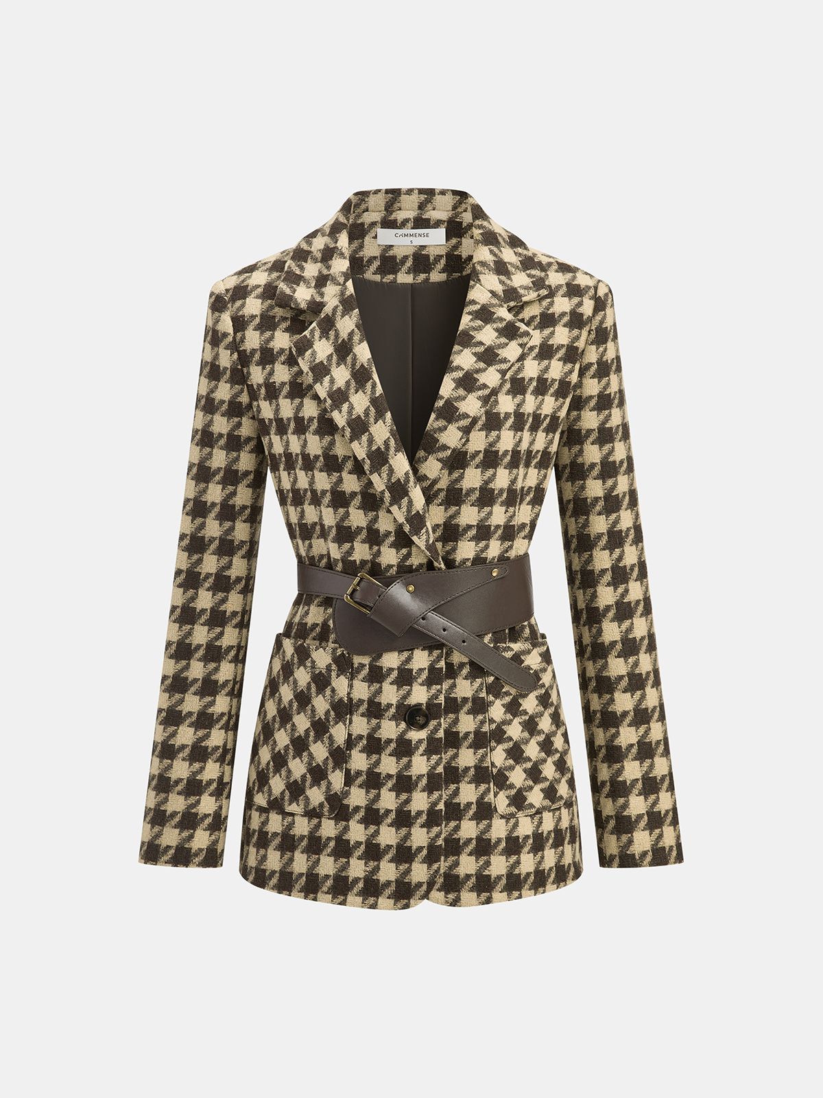 Myra - Πιέ ντε Πουλ Σακάκι με Ζώνη (Houndstooth Belted Blazer)