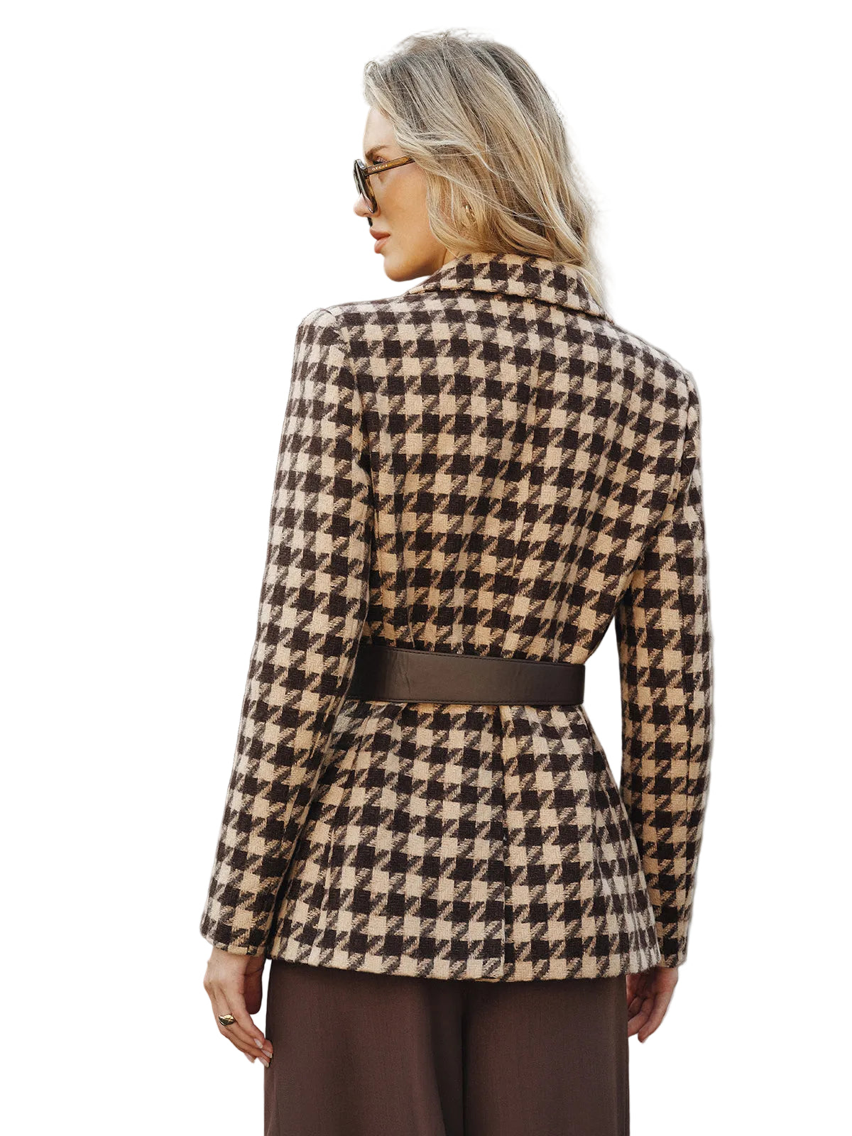 Myra - Πιέ ντε Πουλ Σακάκι με Ζώνη (Houndstooth Belted Blazer)