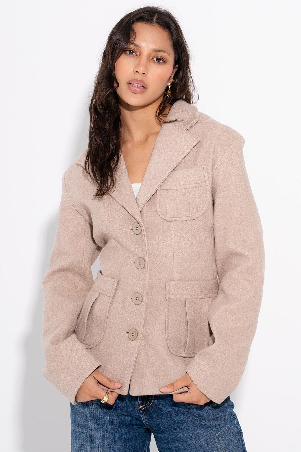 Mona - Daily Slay Σακάκι - Μπεζ (Daily Slay Blazer - Beige)