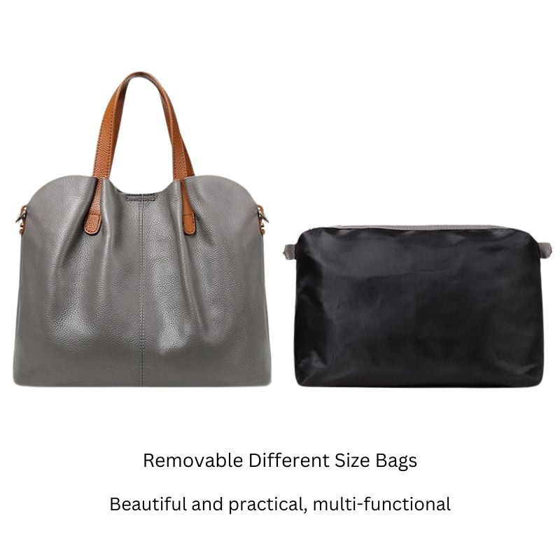 Alana | Τσάντες από Γνήσιο Δέρμα, Πρώτο Στρώμα Δέρματος Βοοειδών με Κοκκώδη Υφή Litchi, Γυναικεία Τσάντα Χειρός