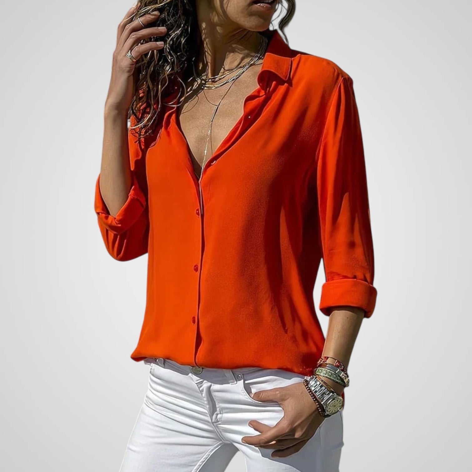 Φέννα | Κομψό Σιφόν Μπλούζα