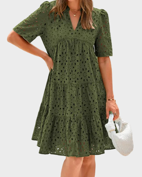RICA™ - Chic Lace Ruffle Summer Dress