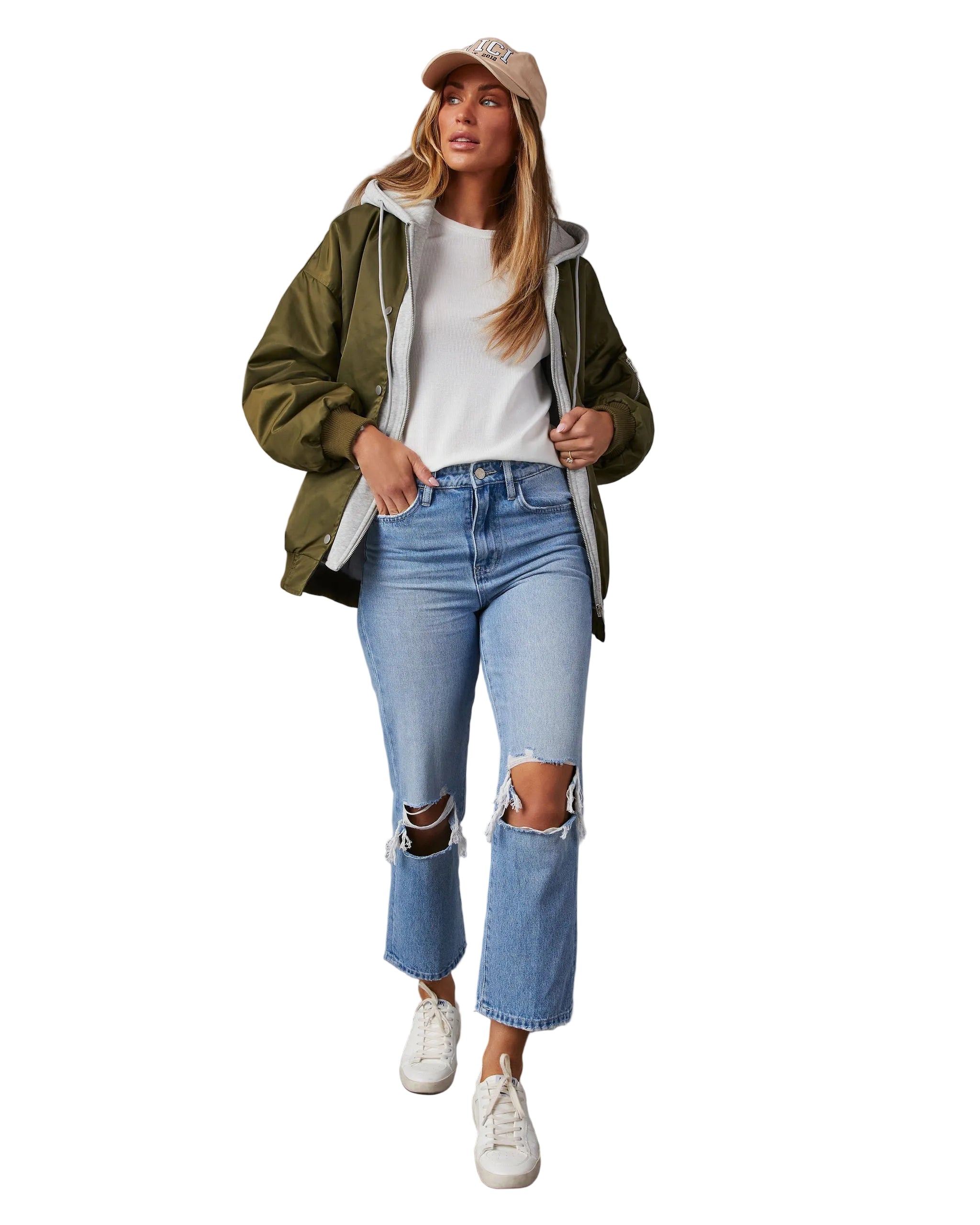 Cassandra - Campus Oversized Bomber Jacket με Κουκούλα (Campus Oversized Hooded Bomber Jacket)