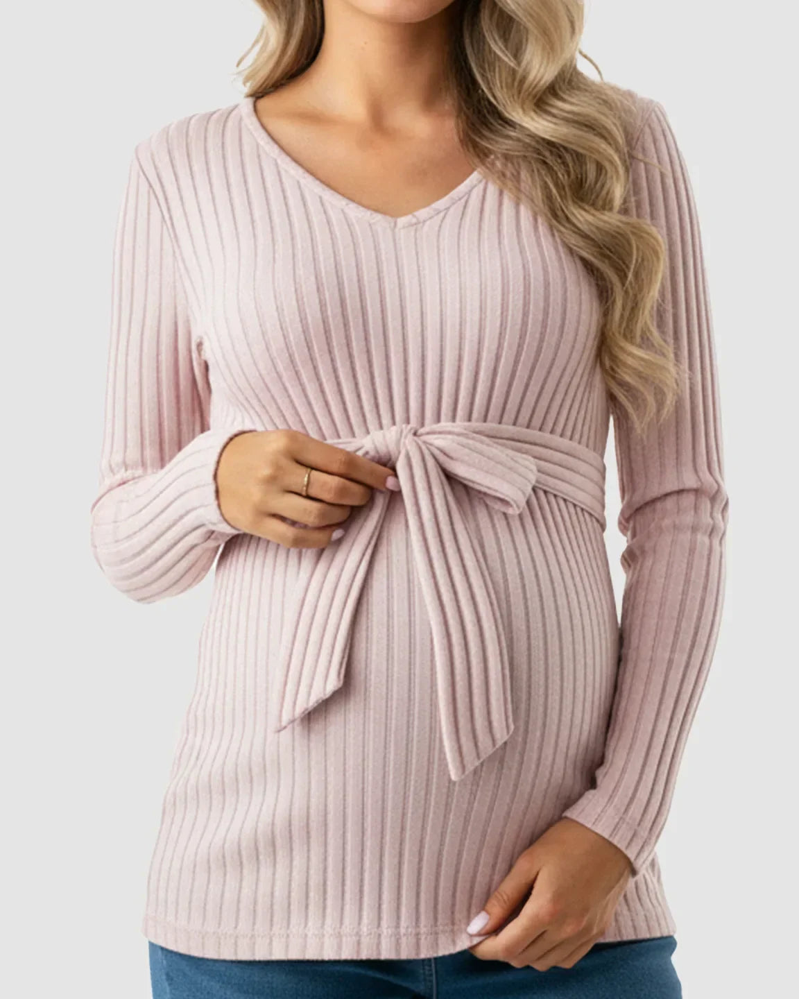 Gloria - Ribbed Maternity Τοπ με Δέσιμο στη Μέση (Tie-Waist Ribbed Maternity Top) --- **Θα θέλατε να μεταφράσω και την περιγραφή του προϊόντος ή να προσθέσω λέξεις-κλειδιά για SEO;**