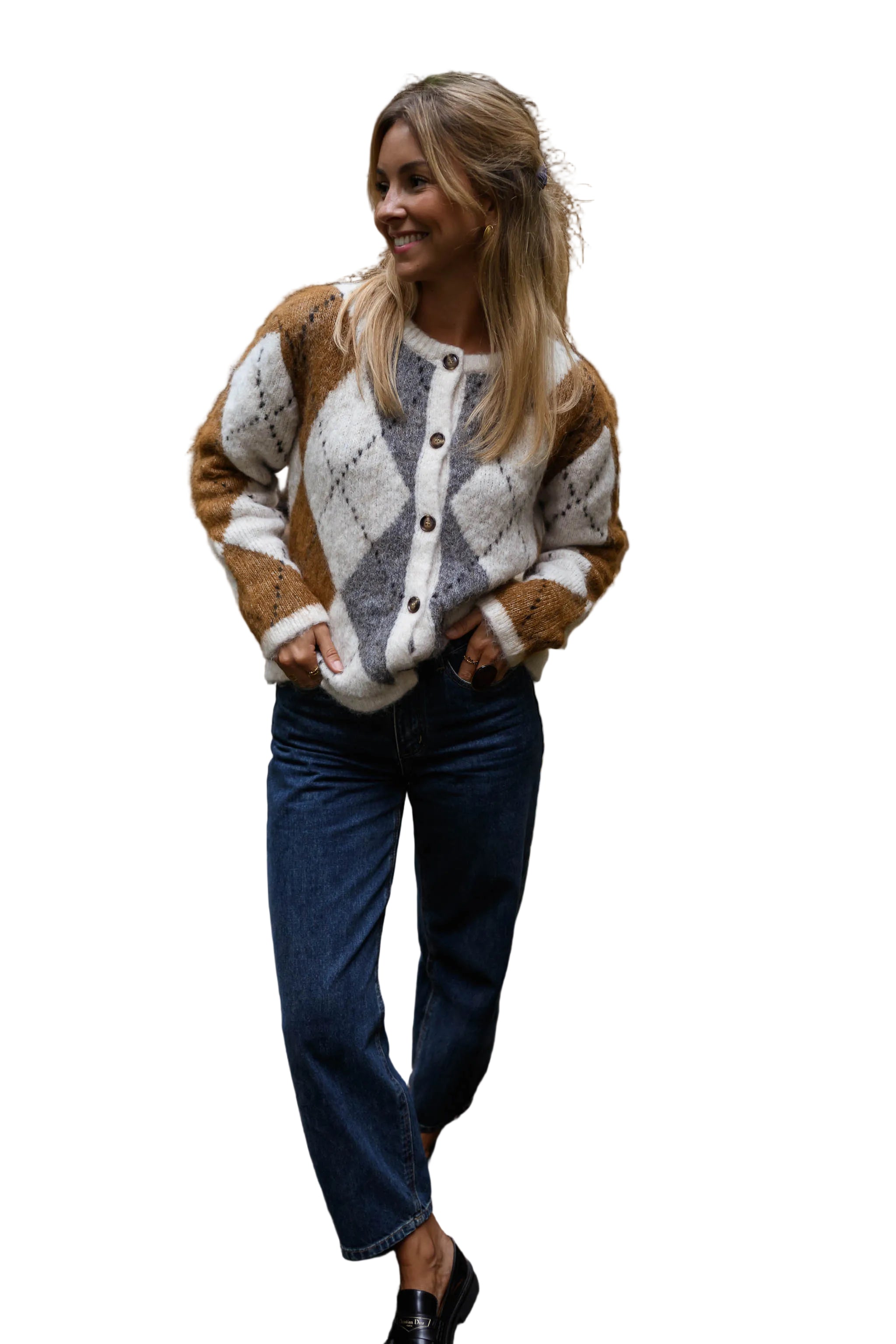 Ruth | Καφέ Καρό Ζακέτα Diaz (Brown Checkered Diaz Cardigan)