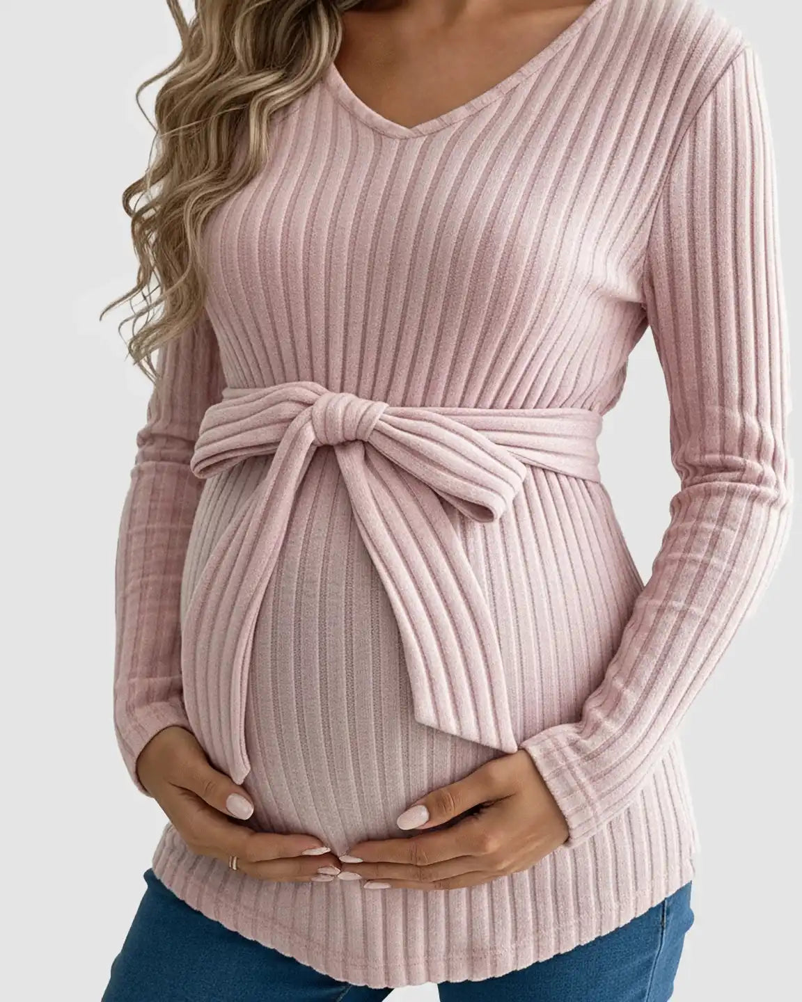 Gloria - Ribbed Maternity Τοπ με Δέσιμο στη Μέση (Tie-Waist Ribbed Maternity Top) --- **Θα θέλατε να μεταφράσω και την περιγραφή του προϊόντος ή να προσθέσω λέξεις-κλειδιά για SEO;**