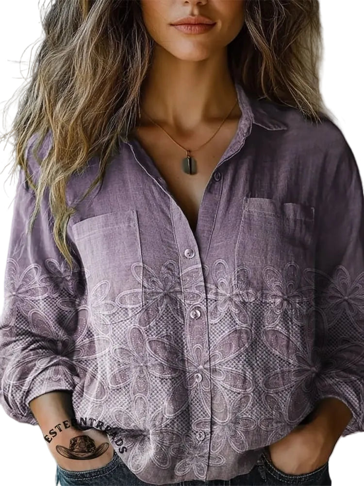 Ananya - Vintage Floral Art Print Casual Φούτερ (Vintage Floral Art Print Casual Sweatshirt)