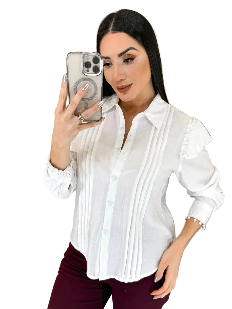 Pocali - Πουκάμισο από Κρεπ Ύφασμα με Πέρλες (Pearly Crepe Shirt)