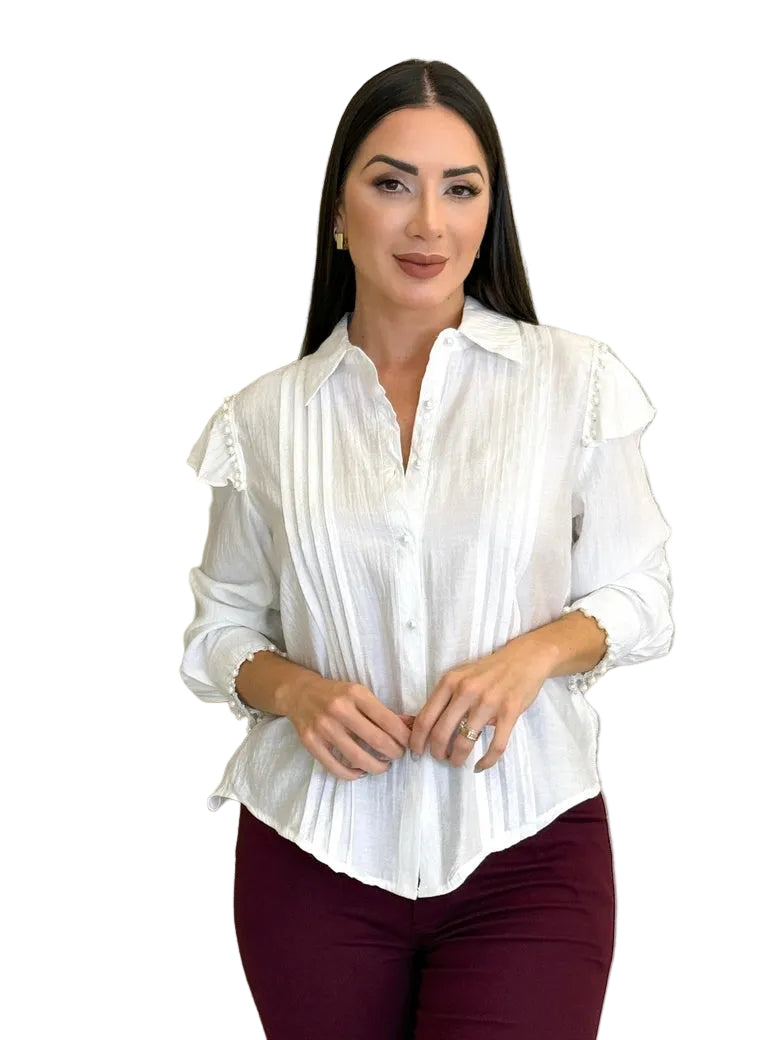 Pocali - Πουκάμισο από Κρεπ Ύφασμα με Πέρλες (Pearly Crepe Shirt)
