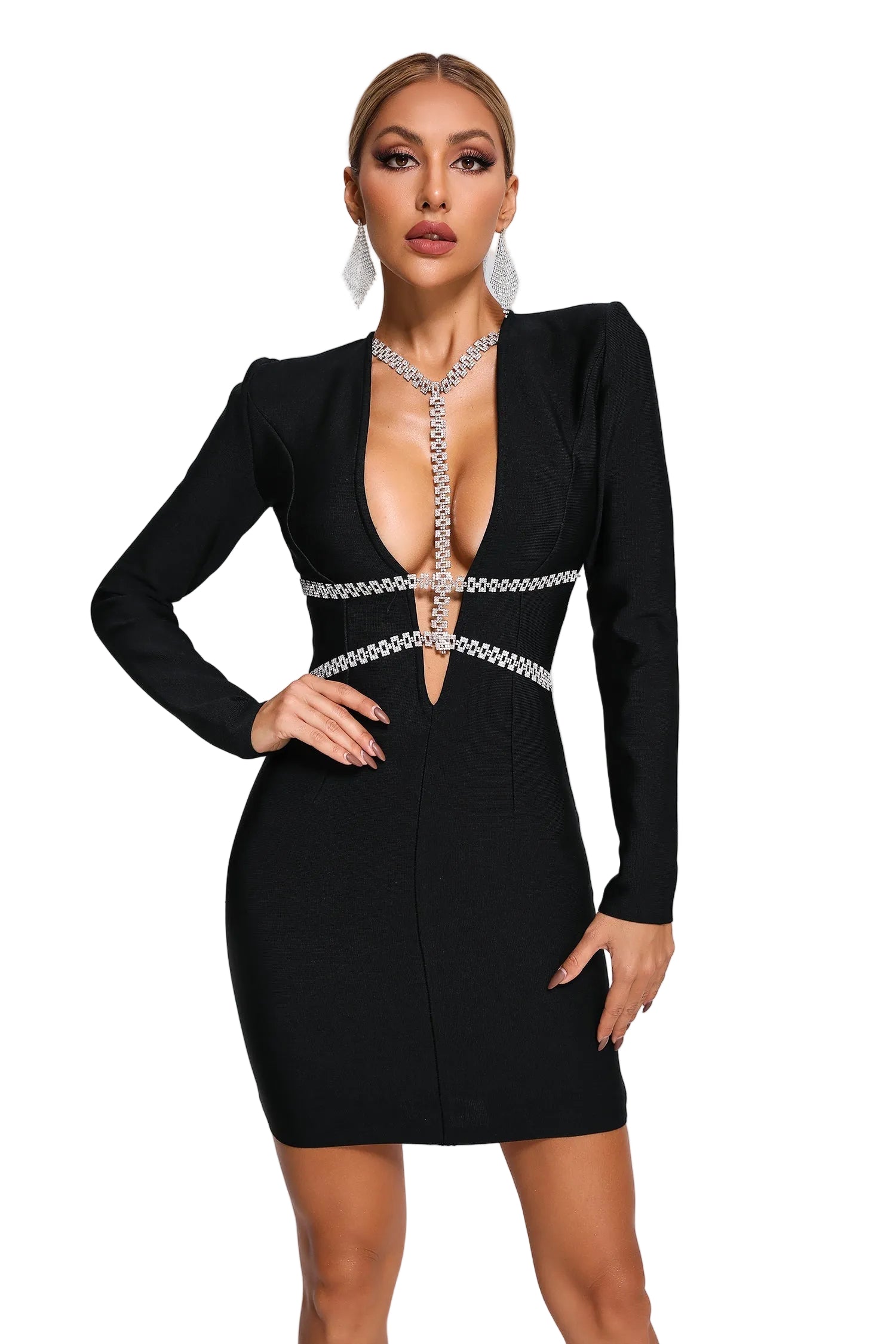 Hazel - Μίνι Bandage Φόρεμα με Στρας (Diamante Mini Bandage Dress)