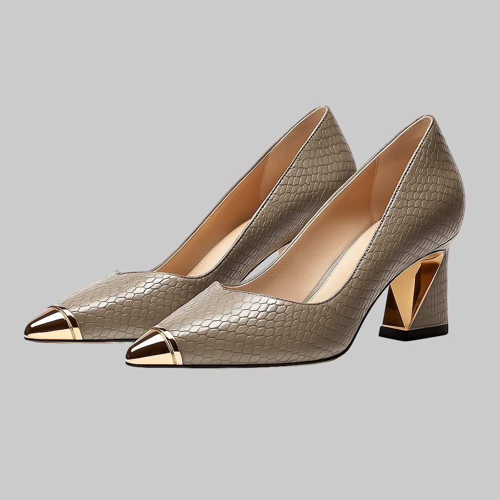 Amanda τακούνια με χρυσή άκρη