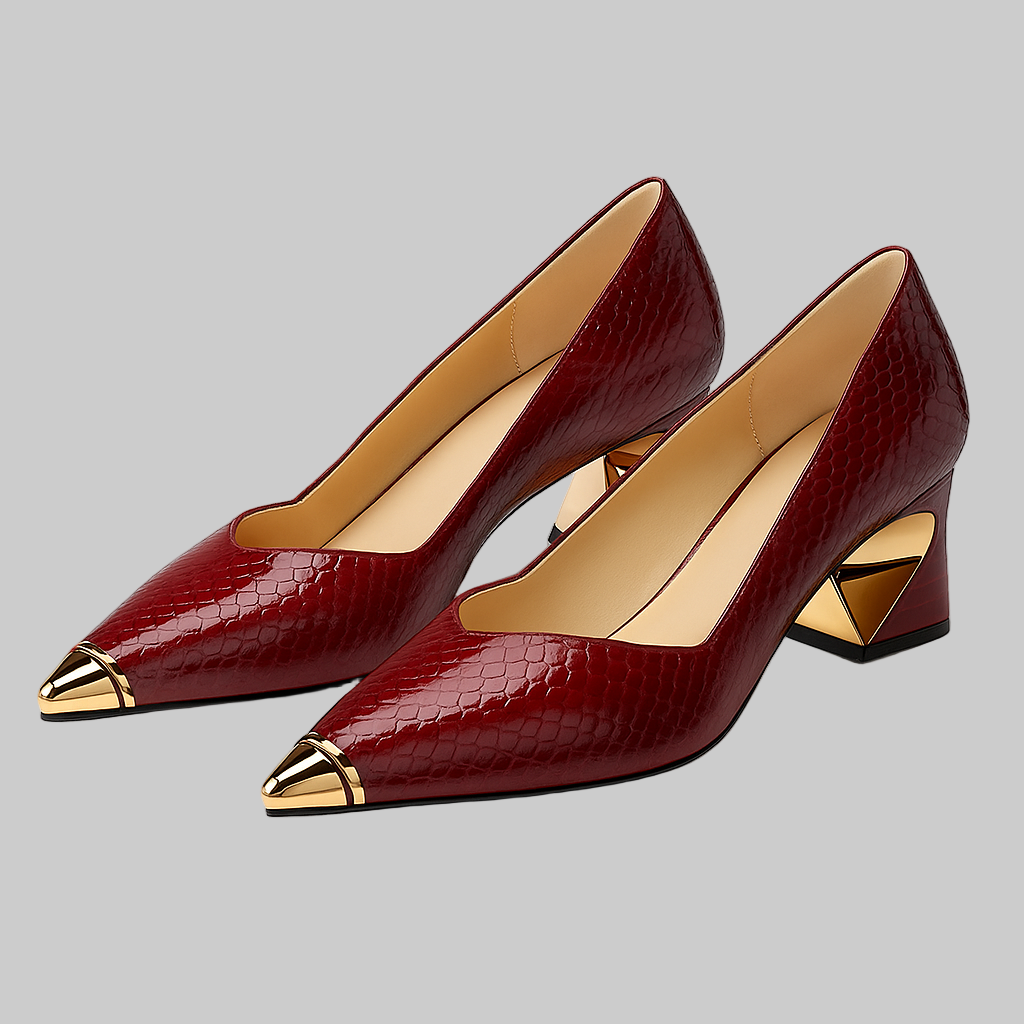 Amanda τακούνια με χρυσή άκρη