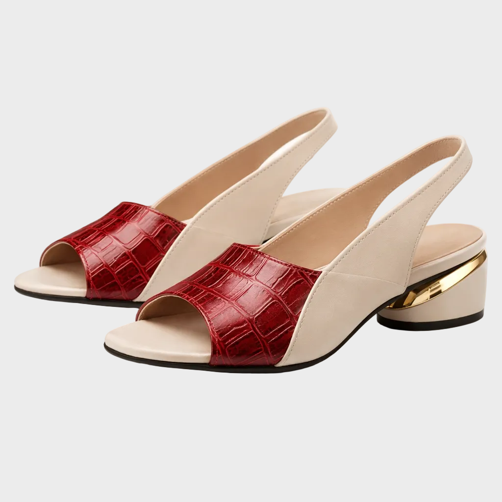 Riviera - Πέδιλα Slingback με Εφέ Κροκό (Croc-Accent Slingback Sandals)
