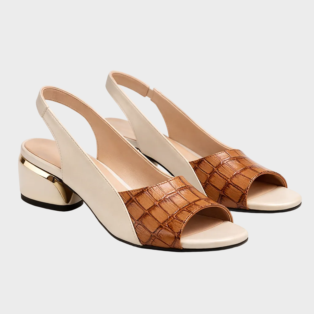 Riviera - Πέδιλα Slingback με Εφέ Κροκό (Croc-Accent Slingback Sandals)