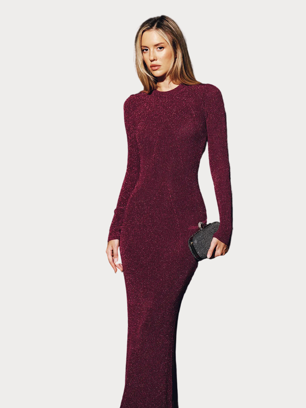Becky | Μακρύ Φόρεμα Bodycon με Λάμψη και Ανοιχτή Πλάτη