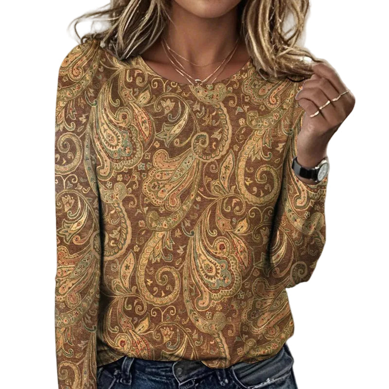 Saika - Vintage Μπλούζα με Ethnic Σχέδιο (Vintage Ethnic Print T-Shirt)