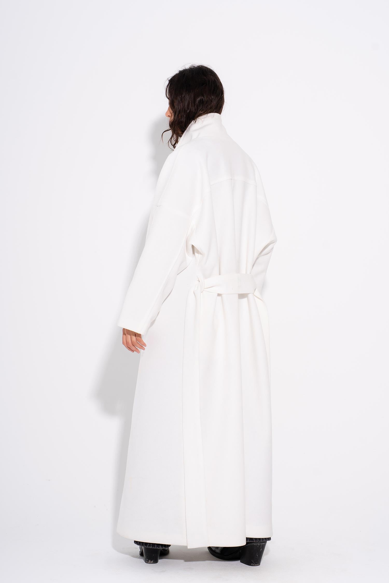 Kathy -Kathy - Μάλλινο Παλτό με Κουμπιά - Λευκό (Kathy - Buttoned Wool Coat - White)