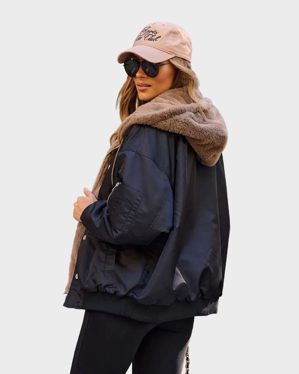 Camara | Oversized Bomber Jacket Campus με Επένδυση από Συνθετική Γούνα