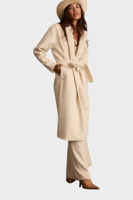 Filippa | Μπεζ Παλτό με Ζώνη