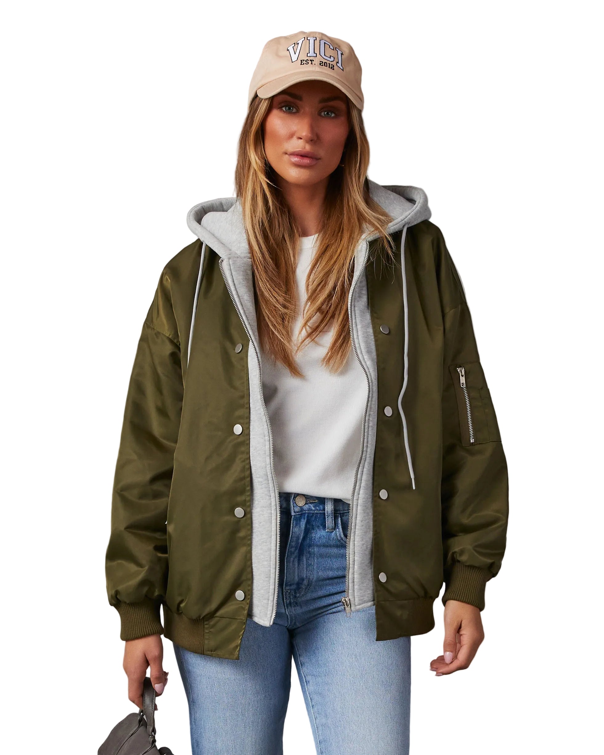 Cassandra - Campus Oversized Bomber Jacket με Κουκούλα (Campus Oversized Hooded Bomber Jacket)