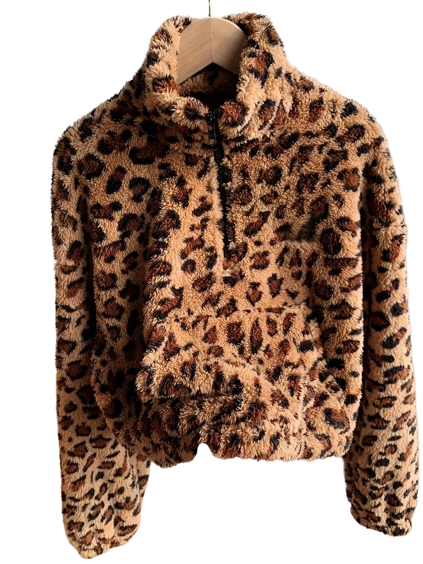 Zaria | Φούτερ Fleece με Φερμουάρ και Λεοπάρ Σχέδιο (Leopard Print Zip Fleece Sweatshirt)