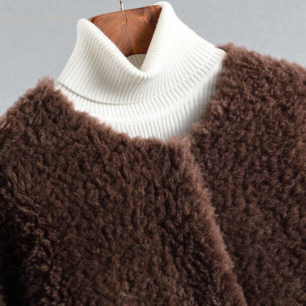 Shearling παλτό με επένδυση από μαλλί