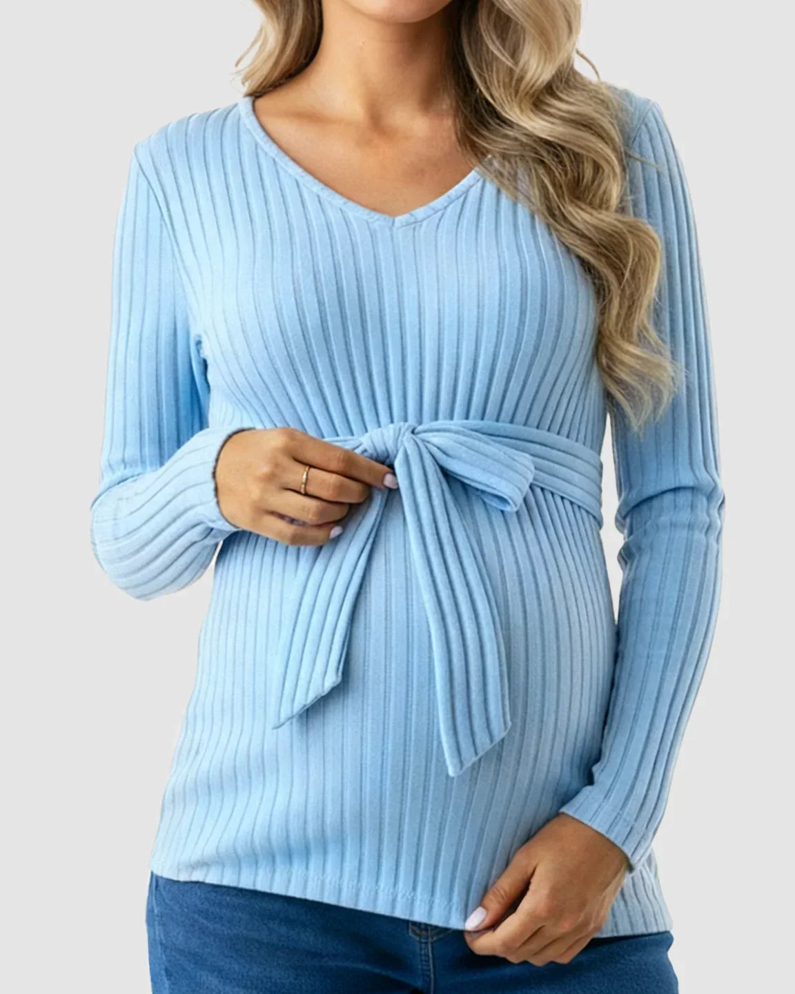 Gloria - Ribbed Maternity Τοπ με Δέσιμο στη Μέση (Tie-Waist Ribbed Maternity Top)  ---  **Θα θέλατε να μεταφράσω και την περιγραφή του προϊόντος ή να προσθέσω λέξεις-κλειδιά για SEO;**