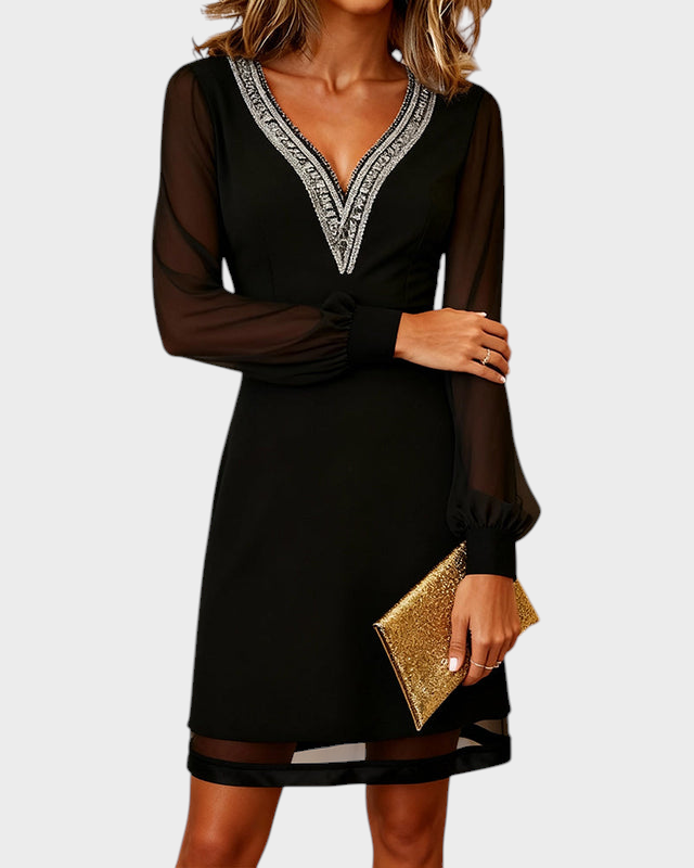 Rica | Φόρεμα Αδυνατίσματος με V-Neck και Εισαγωγές