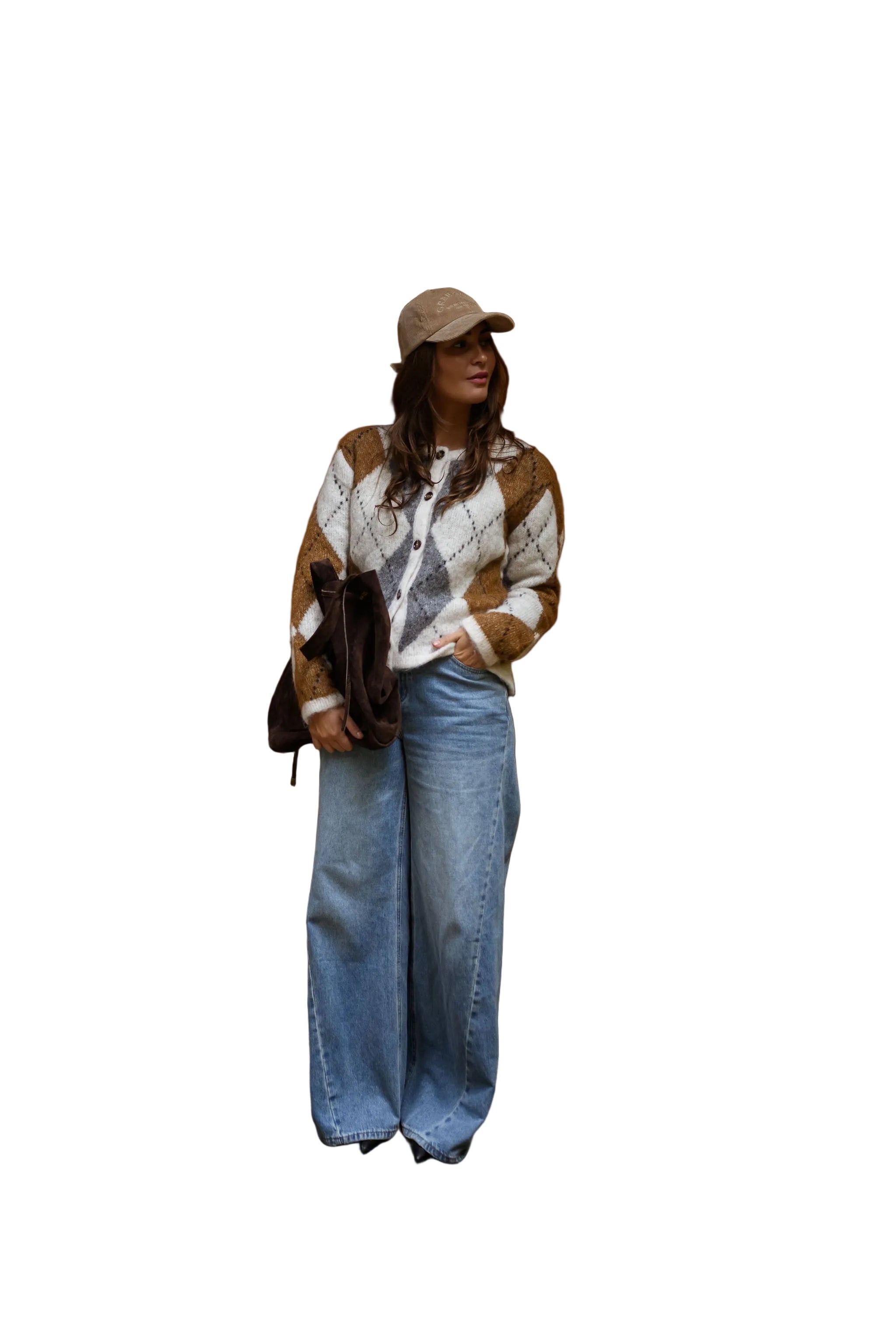 Ruth | Καφέ Καρό Ζακέτα Diaz (Brown Checkered Diaz Cardigan)