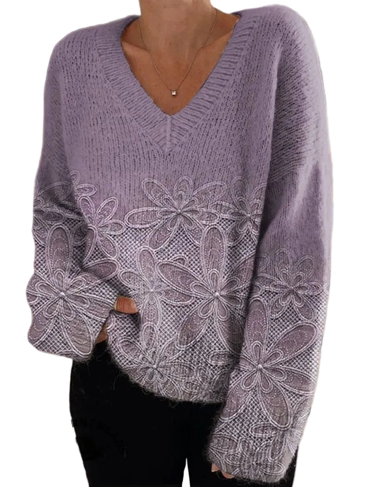 Ananya - Vintage Floral Art Print Casual Φούτερ (Vintage Floral Art Print Casual Sweatshirt)