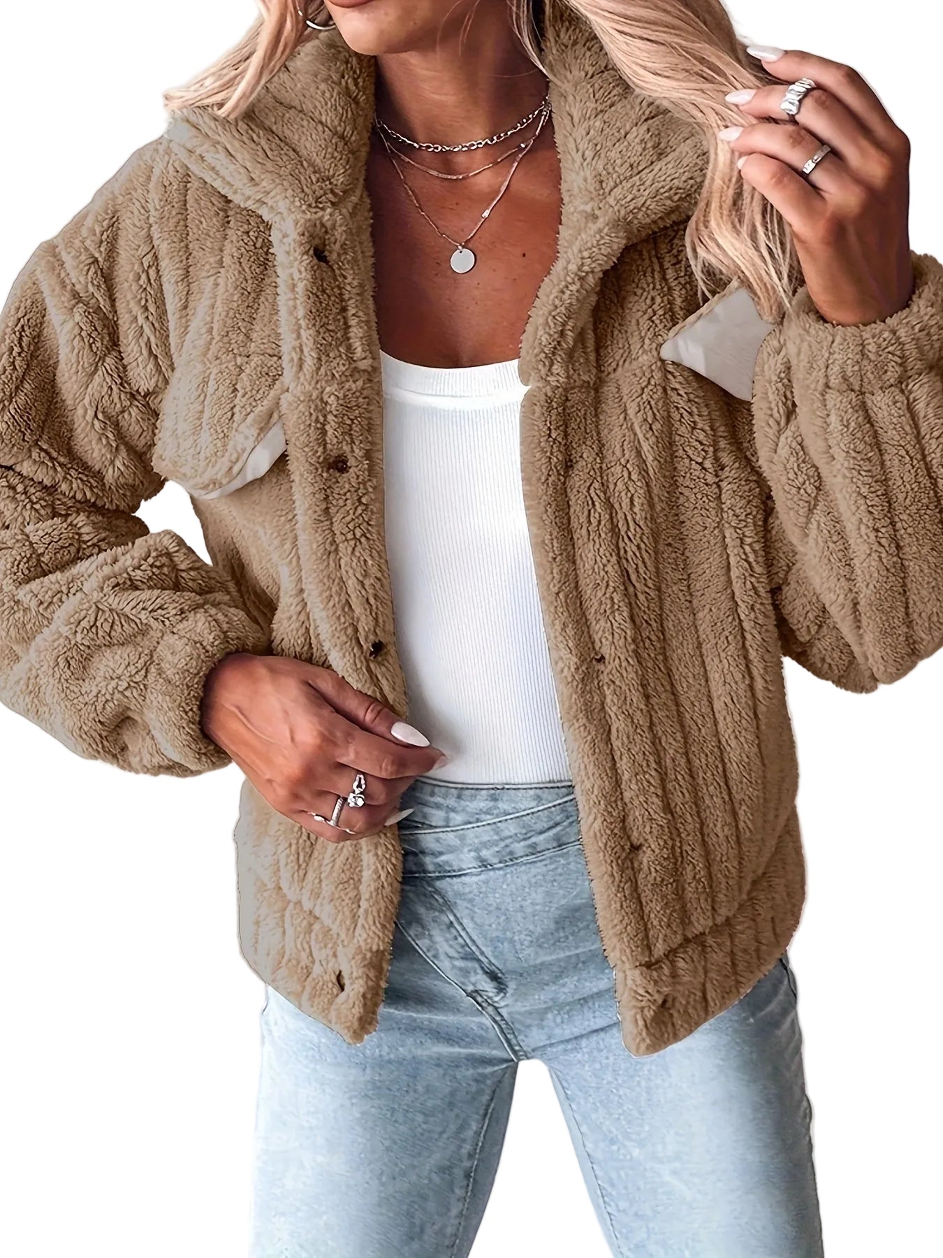 Amira -  Πλεκτό Fleece Sherpa (Ribbed Fleece Sherpa)