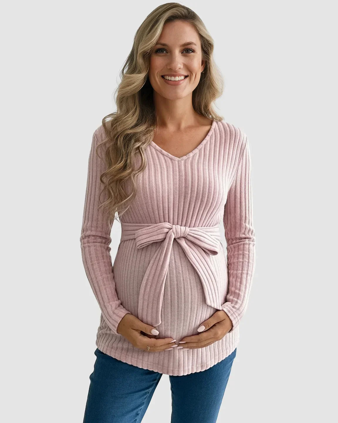 Gloria - Ribbed Maternity Τοπ με Δέσιμο στη Μέση (Tie-Waist Ribbed Maternity Top)  ---  **Θα θέλατε να μεταφράσω και την περιγραφή του προϊόντος ή να προσθέσω λέξεις-κλειδιά για SEO;**