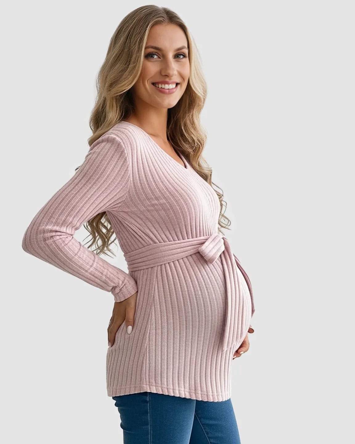 Gloria - Ribbed Maternity Τοπ με Δέσιμο στη Μέση (Tie-Waist Ribbed Maternity Top)  ---  **Θα θέλατε να μεταφράσω και την περιγραφή του προϊόντος ή να προσθέσω λέξεις-κλειδιά για SEO;**