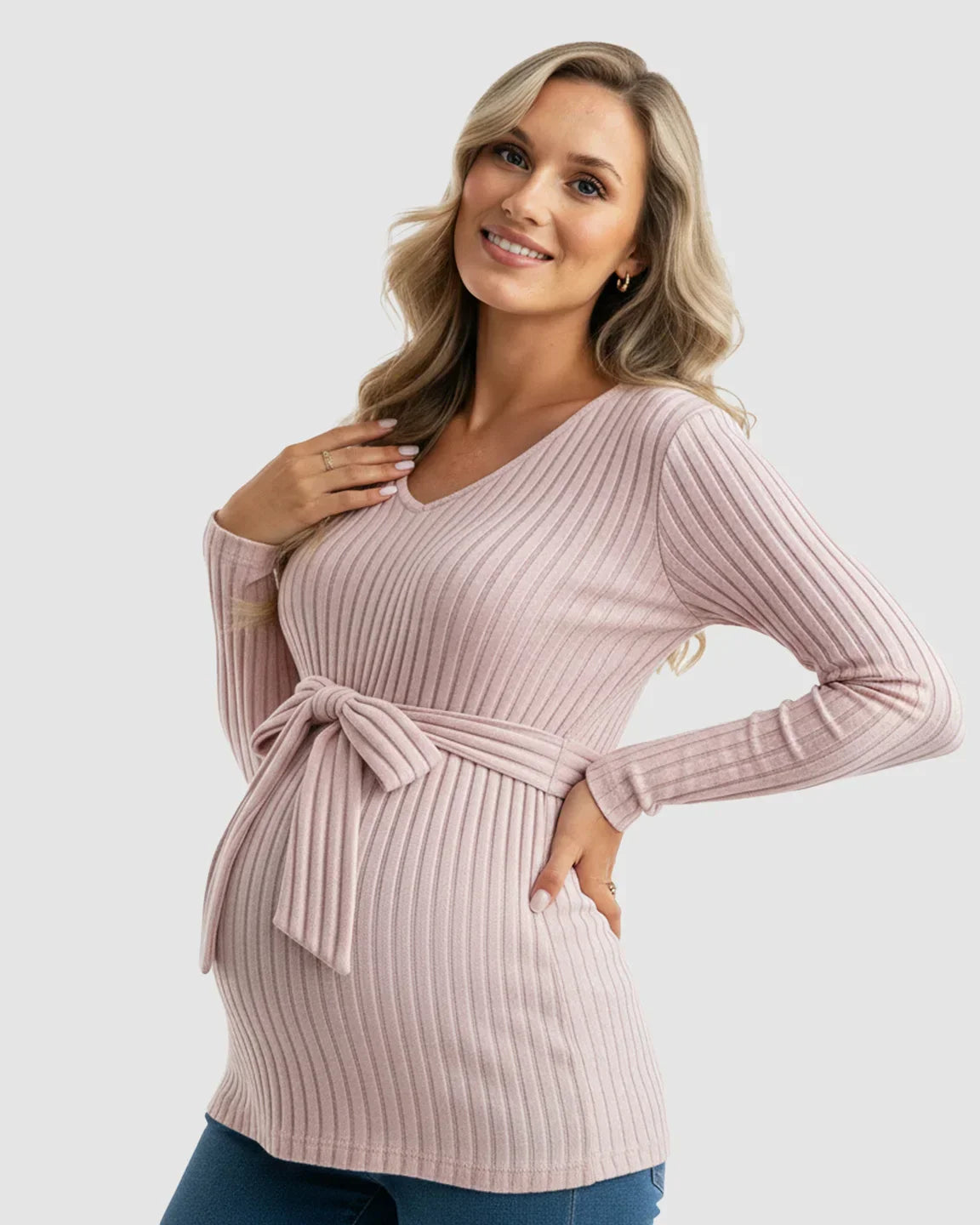 Gloria - Ribbed Maternity Τοπ με Δέσιμο στη Μέση (Tie-Waist Ribbed Maternity Top)  ---  **Θα θέλατε να μεταφράσω και την περιγραφή του προϊόντος ή να προσθέσω λέξεις-κλειδιά για SEO;**