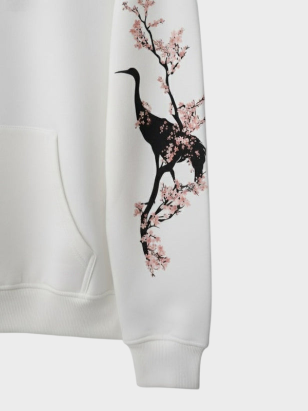 Adelle | Σακούρα Κράν – Oversized Μαλακή Μπλούζα με Κουκούλα