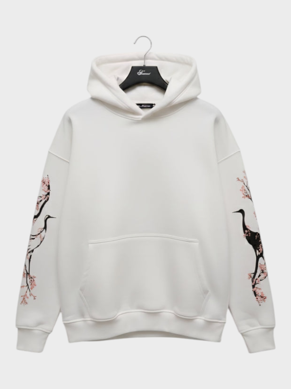 Adelle | Σακούρα Κράν – Oversized Μαλακή Μπλούζα με Κουκούλα