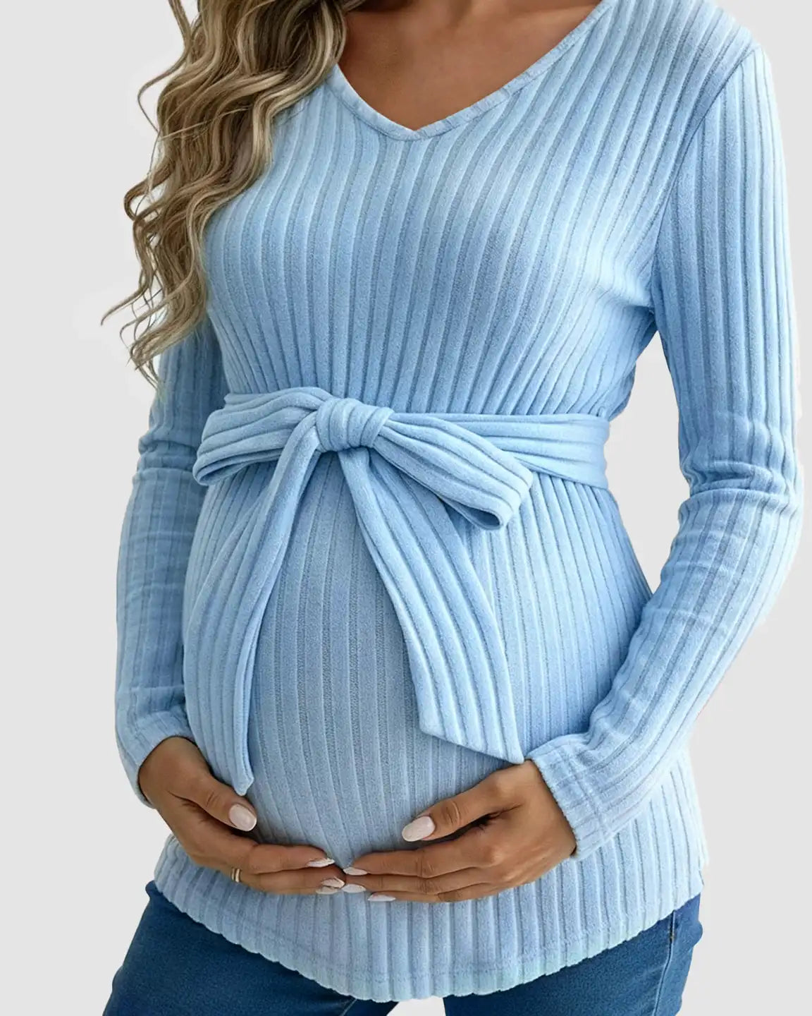 Gloria - Ribbed Maternity Τοπ με Δέσιμο στη Μέση (Tie-Waist Ribbed Maternity Top)  ---  **Θα θέλατε να μεταφράσω και την περιγραφή του προϊόντος ή να προσθέσω λέξεις-κλειδιά για SEO;**