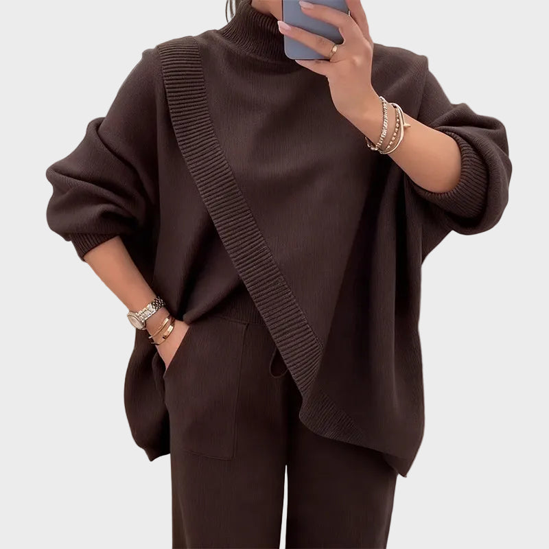 Ella - Γυναικείο Σετ 2 Τεμαχίων Oversized Πουλόβερ & Παντελόνι (Women's 2-Piece Oversized Sweater & Pants Set)